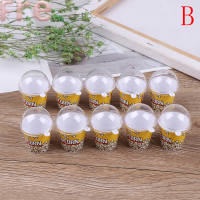 Fre 10pcs DIY Boba Charms ถ้วยพลาสติกขนาดเล็กกับโดมฝาตุ๊กตาบ้าน