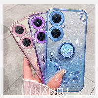 Y27เคสสำหรับ Vivo 4G / Y35 + / Y35M + เคสชุบไล่ระดับสีเงาเคสครอบโทรศัพท์พลอยเทียมโรสขนาดเล็กกันกระแทก