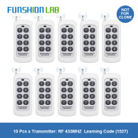 FUNSHION 433เมกะเฮิร์ตซ์ปุ่ม8CH การควบคุมระยะไกล1527รหัส100-200เมตรส่งสัญญาณระยะไกลไร้สายที่สำคัญสำหรับสมาร์ทบ้านโรงรถที่เปิดประตู