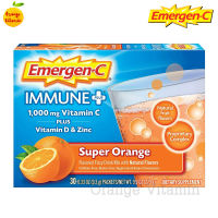 วิตามินซีผง Emergen-C Immune+ Vitamin C Plus Vitamin D &amp; Zinc Super Orange 30 Packets เครื่องดื่มวิตามินซี วิตามินซี วิตามินดี ซิงค์ Emergen