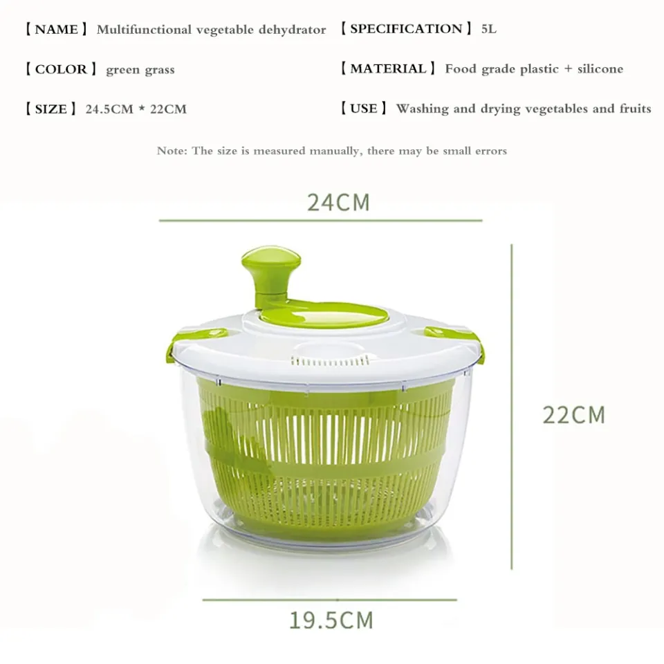 1pc Salad Spinner- Wash, Spin & Dry Salad Greens, Fruits & Vegetables Salad  Spinner with Drain, Bowl, and Colander - Quick and Easy Multi-Use Lettuce  Spinner, Vegetable Dryer, Fruit Washer