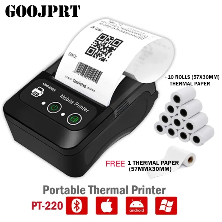 Goojprt PT220 Portable Thermal Printer Bluetooth Handheld 58mm Receipt Printer Lazada PH