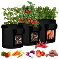 Potato Grow Bags 3Packs Plant Grow Bags with Window Flap Breathable Planting and Two Handles Thickened