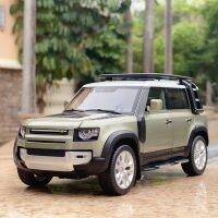 1/18ระยะ Rover Defender SUV หุ่นอัลลอย Mobil Diecast Mainan Logam Off-Road โมเดล Kendaraan Suara Dan Ringan Hadiah Mainanak-Anak