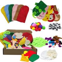 Animal Hand Puppet Making Kit for Kids Toddlers DIY Art Craft Felt Party Supplies Children Role Play Toys DIY Felt Decor