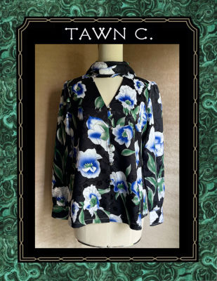 TAWN C. - Floral Print Crepe Inès Blouse เสื้อเบลาส์คอผูกโบว์พิมพ์ลายดอกไม้