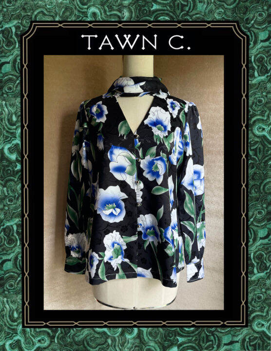 tawn-c-floral-print-crepe-in-s-blouse-เสื้อเบลาส์คอผูกโบว์พิมพ์ลายดอกไม้