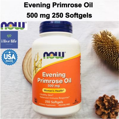 น้ำมันอีฟนิ่งพริมโรสสกัดเย็น Evening Primrose Oil, 500 mg, 250 Softgels - Now Foods