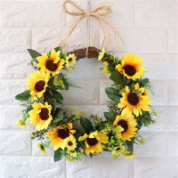 New Door Hanging Autumn Decoration Artificial Front Door Wreath Wedding Decoration Large Silk Sunflower