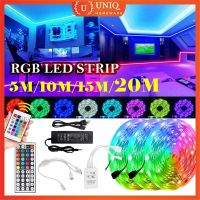 {ItalyNest shop}แถบไฟ LED UNIQ 12V 2835 5050 RGB พร้อมรีโมทควบคุม24Key 44Key Lampu ตกแต่งห้องแถบไฟ