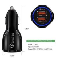 อุปกรณ์รถยนต์ รถยนต์ ที่ชาร์จในรถ QC3.0 ชาร์จเร็ว usb car charger quick charge มี 2ช่อง usb 3 0