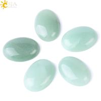 CSJA 1PC Natural Green Aventurine Cabochon Beads 10x14mm to 30x40mm Gem Stone for DIY Handmade Crafts Jewelry Earrings Ring F507 DIY accessories and o