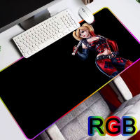 Harley Quinn 1000x500 Large RGB Mouse Pad XXL LED Anime Mousepad Gamer Big Mouse Mat PC Desk Pad Cute Mat with Backlit