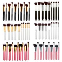 10Pcs Set High-End Blending Professional Contour Sets Foundation Beauty Makeup Wooden Brush