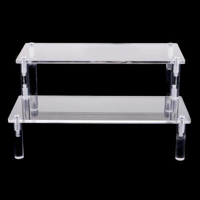 Dolity Clear Transparent Ladder Tier Acrylic Rack Countertop Risers Showcase