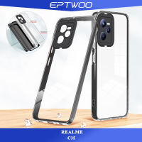 EPTWOO สำหรับ OPPO REALME C55 C53 C35 C33 11 10 9i 4G เคสโทรศัพท์เลนส์ป้องกันกล้องกันกระแทก Hard PC กันชนสีลูกกวาดใสซิลิโคนอ่อนนุ่มฝาหลัง YYTPU-03