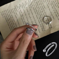 Fashion Jewelry Shop NCT Nhẫn tình bạn Nhẫn hình dạng móng tay ren cho phụ nữ Phụ kiện 2 miếng thumbnail