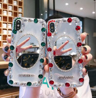 เคสโทรศัพท์กระจกใสแบบนิ่มมีกรอบพลอยเทียมเคสสำหรับ Apple iPhone 14 13 12 11 Pro Max X XS XR Max Plus เคสประณีตตามแฟชั่นมีสไตล์ที่ดูโดดเด่นจาก GGQcase