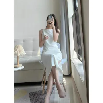 SẴN🔥Váy lụa 2 dây cổ đổ phi lụa cao cấp | Shopee Việt Nam