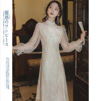 Republic Of China Style Retro Women S Stoung Cheongsam เวอร์ชั่นปรับปรุงชุดแอปริคอท2022แฟชั่นหนุ่มใหม่