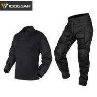 ❡✜ Idogear Tactical G3 ชุดเครื่องแบบ Gen3 BDU เสื้อและกางเกง สีดําล้วน 3001