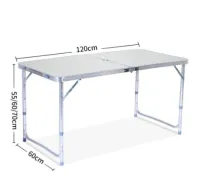 360 official M64 โต๊ะพับ อลูมิเนียม (ไม่มีเก้าอี้) โต๊ะอเนกประสงค์ โต๊ะสนาม แบบพกพา โต๊ะปิคนิค 120x60x55ซม. ปรับความสูงได้ 3 ระดับ