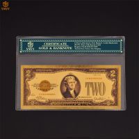 USA 2 Dollar Money Gold Banknote Fake Currency Paper Collection In 24K United States OF America