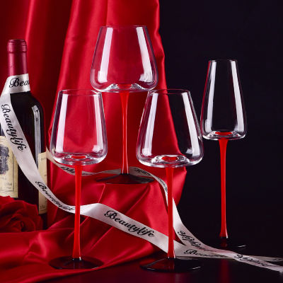 ชุดแก้วไวน์แดงไฟสูงถ้วยไวน์เบอร์กันดี Sloki Kaca คริสตัลความงามสูงสำหรับใช้ในครัวเรือนหรูหรา