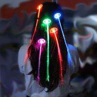 10 Packs LED Lights Hair Light-Up Fiber Optic LED Hair Barrettes Party Favor for Party Bar Dancing Hairpin Hair Clip Flash idTH