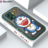 Jizetin Xiaomi Redmi โน้ต12 5G Xiaomi Poco X5 5G เคสโทรศัพท์ดีไซน์ลายการ์ตูนโดราเอมอนน่ารักแมวน่ารักขอบด้านข้างมีน้ำค้างแข็งโปร่งใสเคสแข็งเด็กหญิงเด็กชายป้องกันกล้องกันกระแทก