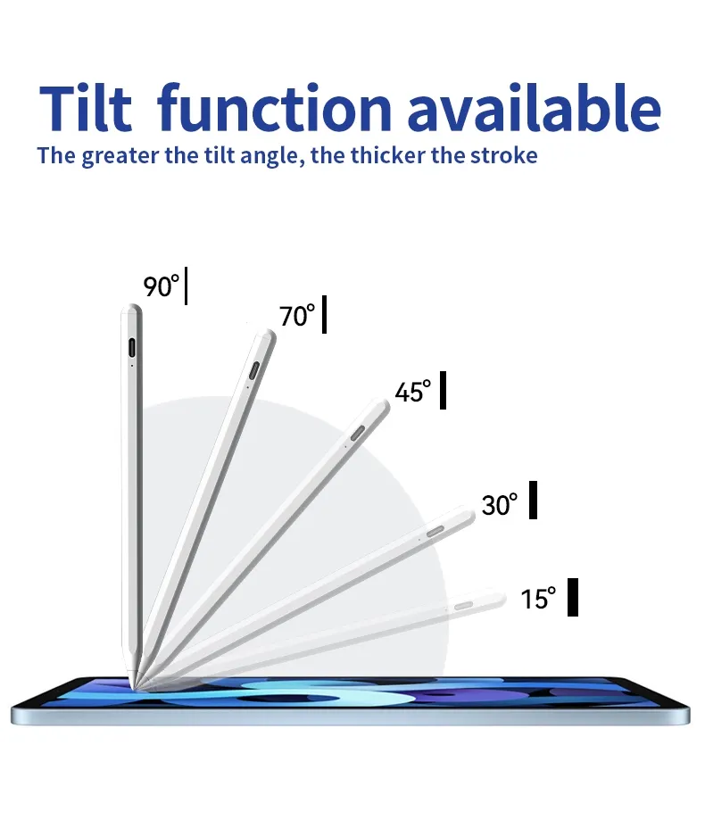 AWIND Stylus Pen for iPad Pro Mini Air Puntas Apple Pencil 1st 2nd Touch  Screen Caneta 8th Generation Surface Long Battery Life