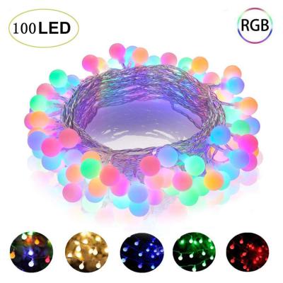 10M 100LED 220V110V LED Ball String Lights Christmas Bulb Fairy Garlands Outdoor For Holiday Wedding Home New Years Decor Lamp