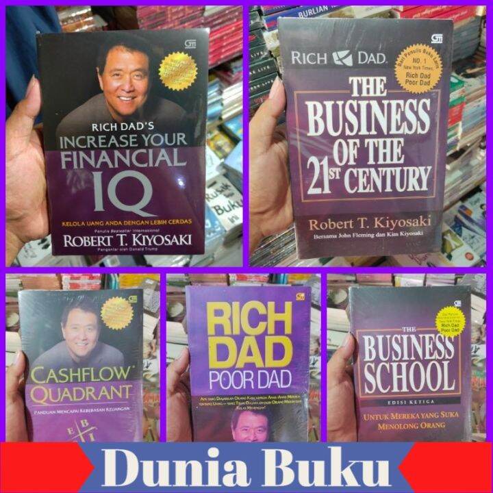 Paket 5 Buku Robert T Kiyosaki Rich Dad Poor Dad The Cashflow