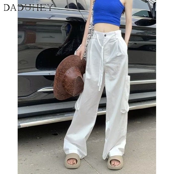 daduhey-3-colors-american-style-workwear-casual-pants-womens-summer-multi-pocket-loose-thin-straight-fashion-cargo-pants