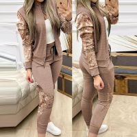 【DT】hot！ Piece Outfits for Fashion Coat Drawstring Pants Set Tracksuit Sweat Suits