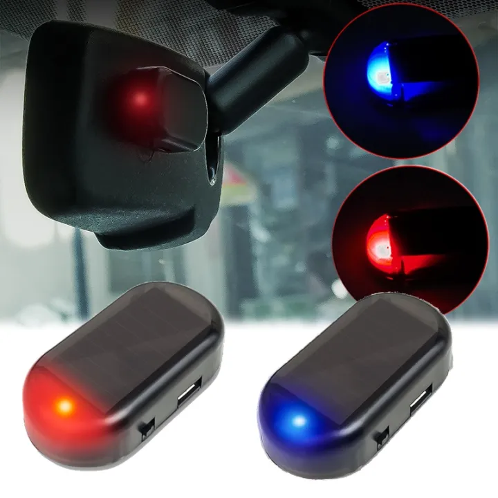 Solar Powered Led Car Fake Security Light Simulated Dummy Alarm