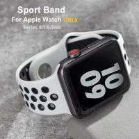 Silicone Bracelet For Apple Watch band 44mm 45mm 41mm 40mm 42mm 38mm correa sport band iWatch series 3 6 SE 7 8 ultra 49mm Band Straps