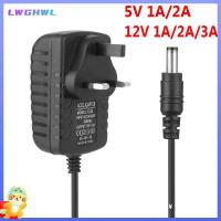 LWGHWL สากล 5V 12V 1A 2A 3A หม้อแปลงไฟฟ้าหลัก 100-240V อะแดปเตอร์ AC/DC สหราชอาณาจักรปลั๊ก พาวเวอร์ซัพพลาย ที่ชาร์จ