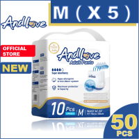 [Unisex] ANDLOVE ผ้าอ้อมผู้ใหญ่ M (5 Packs/50 Pcs) กางเกงแบบดึงขึ้นสำหรับผู้ใหญ่ ป้องกันการรั่ว