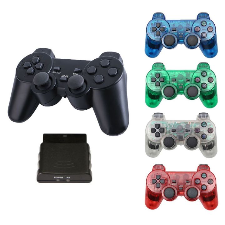 dt-hot-transparent-color-gamepads-controller-ps2-video-game-console-with-2-4g-receiver
