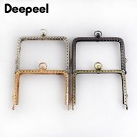 10Pcs Deepeel 11/12/13CM Embossed Metal Square Bag Handles Sewing Brackets Purse Frame Kiss Clasp Luggage Hardware DIY Accessory