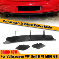 ด้านหลัง Diffuser กันชน Splitter Lip สำหรับ Volkswagen VW Golf 6 VI MK6 GTI 2010-2014สีดำด้านล่าง Canard Fin Guard แผ่นสปอยเลอร์ Trim