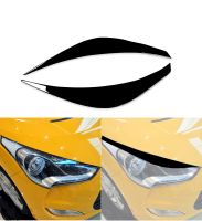 ไฟหน้ารถด้านหน้าคิ้วเปลือกตา Trim สติกเกอร์สำหรับ Hyundai Veloster 2011-2017 Gloss Black ABS ตกแต่ง Auto Frame