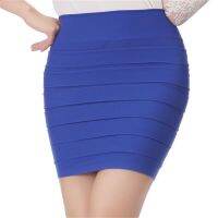 【CC】∋卐❍  VISNXGI Hip Pleated Skirts Waist Color Elastic Office Bodycon Folds Bottom