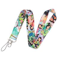 Disney Women Hero Hua Mulan Style Mobile Phone Lanyard Boys And Girls Cute Stitch Mobile Phone Straps Phone Charms