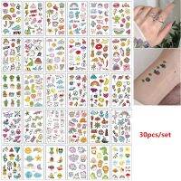 30ชิ้น/เซ็ต Tatuajes Temporales สติ๊กเกอร์สำหรับเด็กน่ารักขนาดเล็กรอยสักปลอมผู้หญิงนิ้วมือชั่วคราว Tatoo Petatinas กันน้ำ