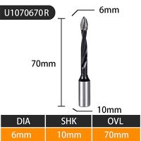 Uheer เราเตอร์ Mdf Ovl70mm สำหรับทำงานไม้ดอกสว่านซ้าย/ขวา1ชิ้น Dia4-10mm บิตเราเตอร์ Mdf