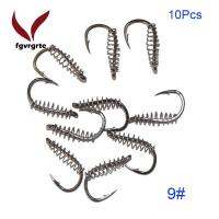 Fgvrgrt 10 Pcs เบ็ดตกปลาตะขอเบ็ดฤดูใบไม้ผลิตะขอตกปลา Tackle