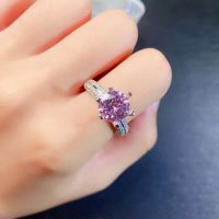 New Style Pink Moissanite Ring Luxury Jewelry Designer 925 Sterling Silver 3 Carat Moissanite Ring