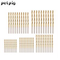 50Pcs High Speed Steel Drill Bits Set Tool Mini Drill Kit Titanium Coated Drill Bits 1/1.5/2/2.5/3mm for Electrical Drill Tools Drills Drivers